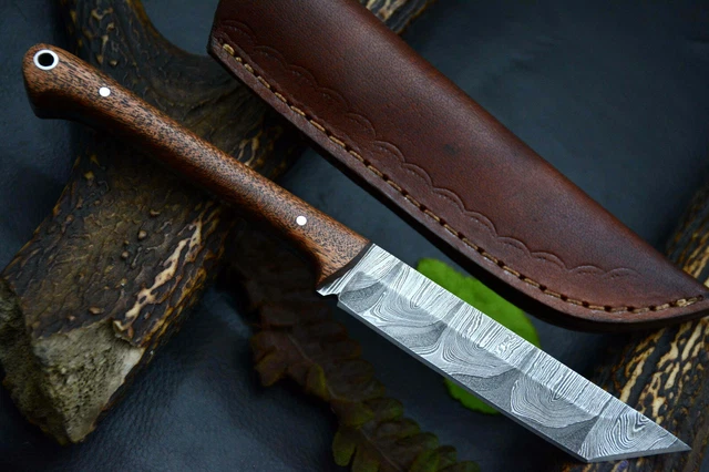 8.4" OAL Custom Hand Forged Damascus Steel Hunting Knife Handmade (Q488-C) 2