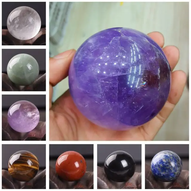 Natural Large Stone Quartz Crystal Rock Gemstone Sphere Ball 3/4/5/6/7/8/9/10cm