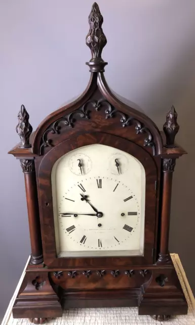 Simmons Of London Victorian Gothic Walnut Bracket Clock 1853-61 Antique Floor