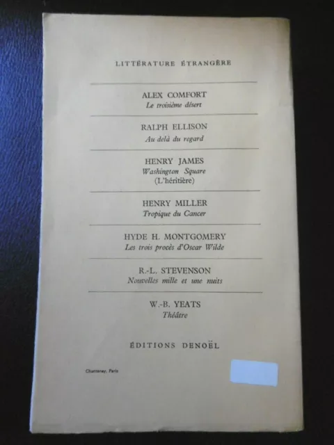 HENRY JAMES CARNETS Denoël 54 Louise Servicen littérature 2