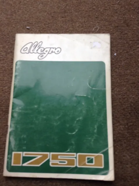 Austin Allegro 1750 Drivers Handbook. 1973