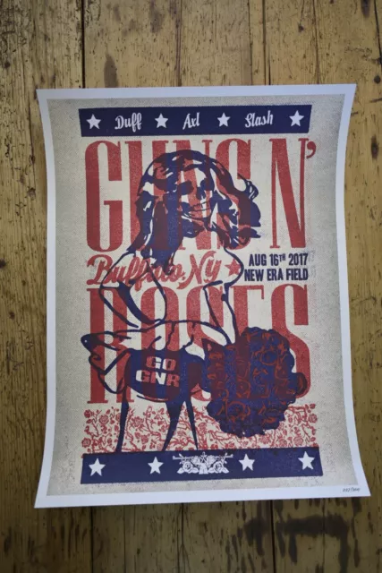 Guns N Roses - Rare Tour  Lithograph / Poster - Buffalo NY  -  August 16th 2017