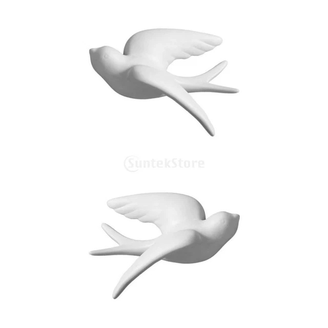 2 Stück Moderne Niedliche 3D Vogel Wandkunst Dekoration für Zuhause, Café,