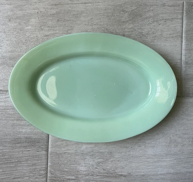 FIRE KING JADEITE Restaurant Ware Oval Platter Plate 9 1/2" Excellent