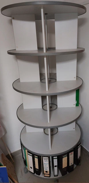 Rondell, Ordnerdrehsäule mit 6 Etagen, Aktenrondell, Ordnerkarussell, Regal