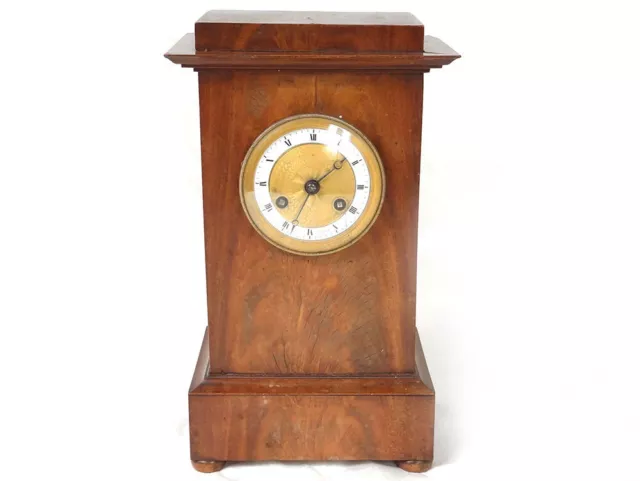 Pendulum Terminal Mahogany Bronze Golden Paris Clock I Empire 19th Century