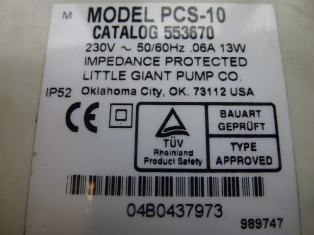 Little Giant PCS-10 Pompe No. 3