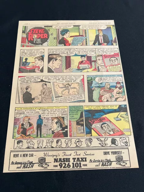 #T02 STEVE ROPER Sunday Tabloid Full Page Comic Strip October 29, 1950