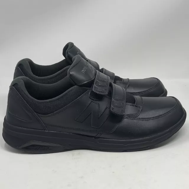 NEW BALANCE 813 Shoes Mens 11.5 Black Leather Walking Sneakers Hook ...