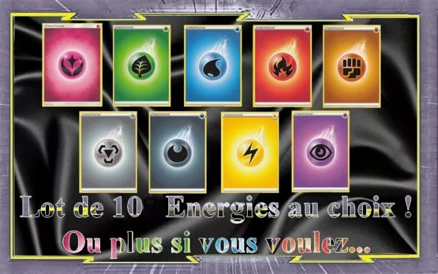 Lot de 10 Cartes Energies Pokémon au Choix