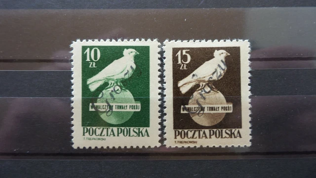 Polen 1950 / Kat. Fischer Nr. 517 - 518 mit Aufdruck Groszy