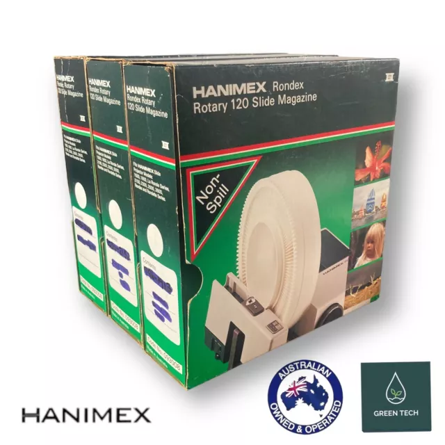 3 X Hanimex Rondex Rotary 120 Slide Magazine Non Spill ~ Brisbane ~ Same day