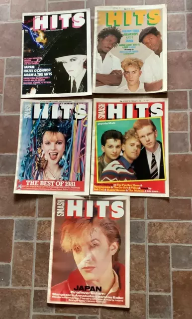 Vintage-Smash Hit Magazines-Year 1981-Job Lot 0F 5 -Good