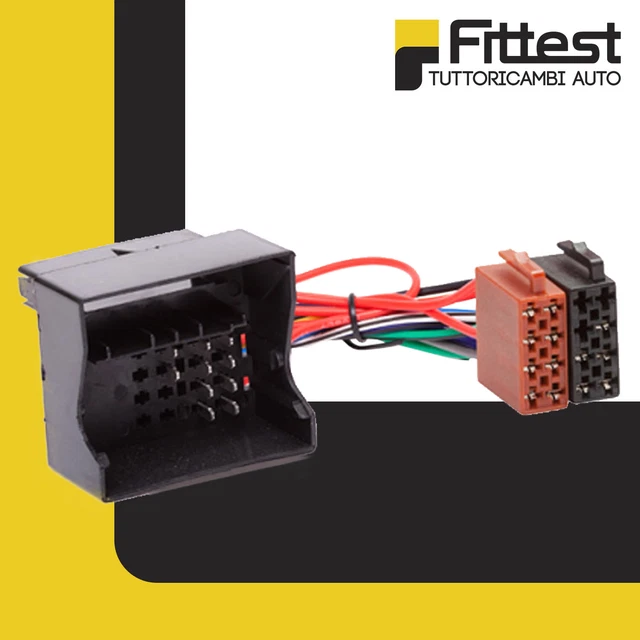 Cavo Adattatore ISO Autoradio VW Volkswagen Passat Polo Tiguan Touran Quadlock