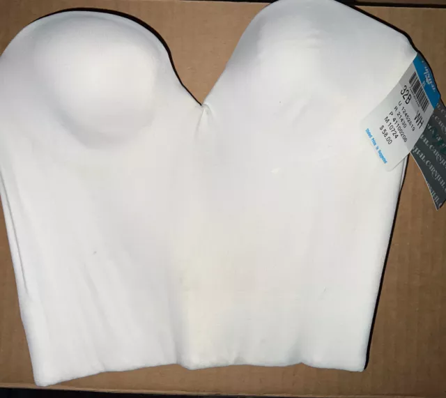 Carnival 206 32 B White Invisible Plunge Longline Strapless Bra Wedding Bustier