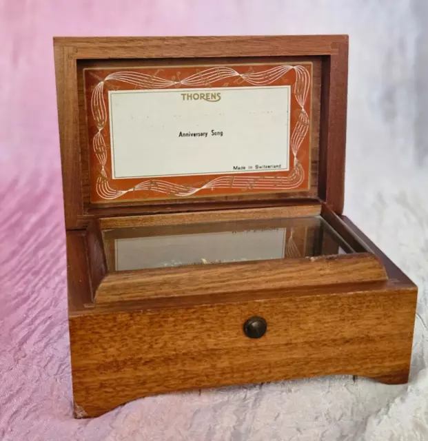 Vintage Working THORENS Swiss Cylinder Music Box Anniversary song