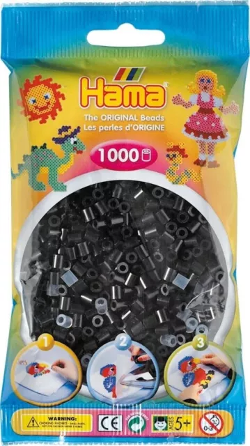 1 000 perles standard MIDI (Ø5 mm) noir