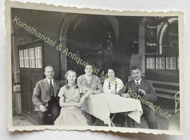 orig. Foto 1937 Schild Blechschild Brauerei Großpriesen
