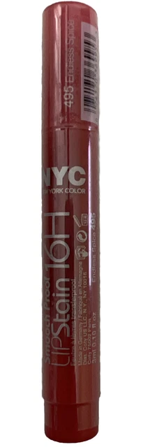 NYC Nueva York A prueba de suavizado 16 horas MANCHAS DE LABIOS maquillaje #495 especias interminables SELLADO