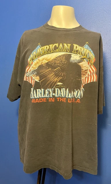 Vintage 90s HARLEY DAVIDSON American Pride T Shirt Size XXL Made In The USA 1992