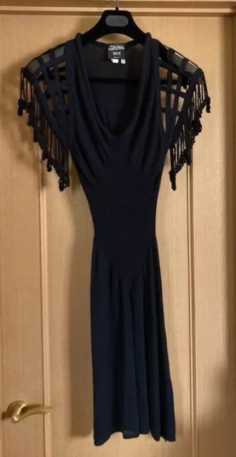 Jean Paul GAULTIER Women's Sleeve Design Knee Length Dress Size S Navy