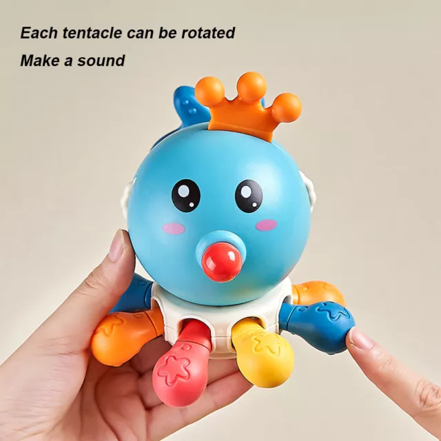Octopus Baby Sound Toy Educational Toy for 0 1 2 3 Year Old Kids (Blue)