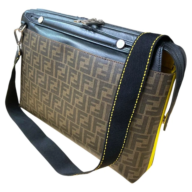 FENDI ZUCCA PATTERN Shoulder Bag 7VA458 Brown DDU $1,457.50