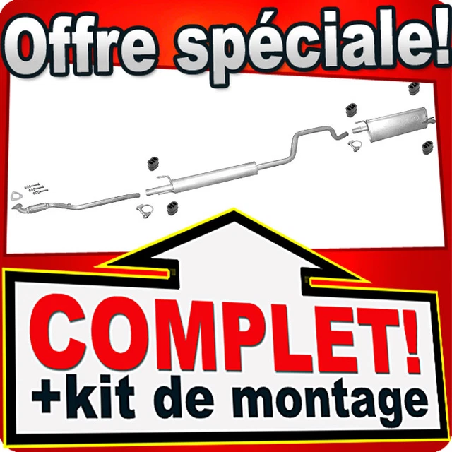 Ligne D'échappement Complète Pour OPEL MERIVA A 1.6 - 2 Silencieux - Acier Aluminié - Neuf