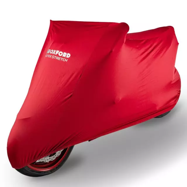 Oxford Protex Premium Stretch Motorcycle Cover Indoor Motorbike Dust XL Red