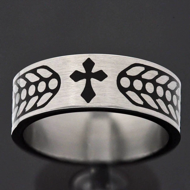 9mm Tungsten Celtic Cross Religious Matte Flat Top Men's Jewelry Wedding Band