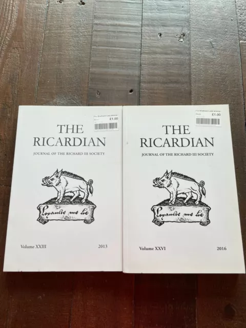 The Ricardian - Journal of the Richard III Society Vols XXIII & XXVI PB