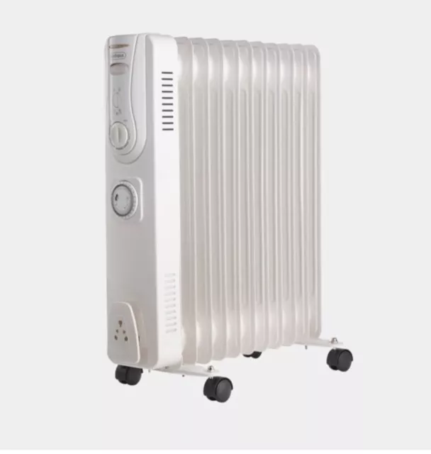 VonHaus 14-047 11 Fin 2500 W Oil Filled Radiator - White