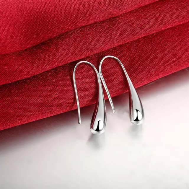 925 Sterling Silver Earring Fashion Woman Jewelry Water Droplets Hook Wedding