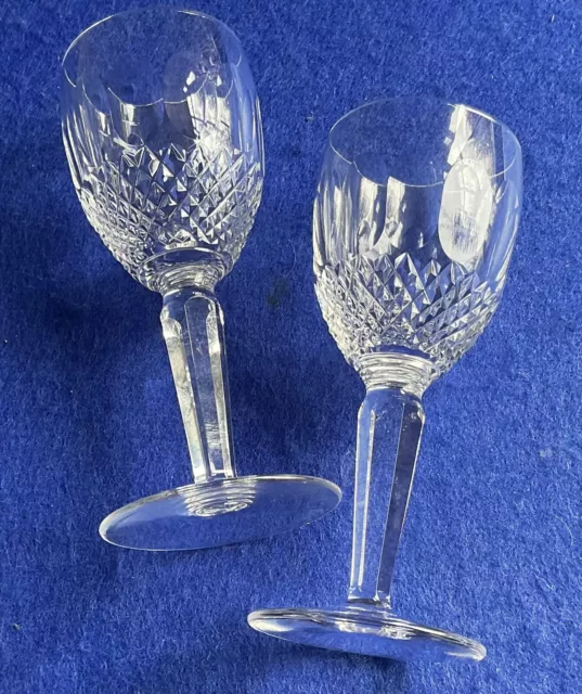 FINE PAIR of WATERFORD COLLEEN LONG STEM CLARET GLASSES