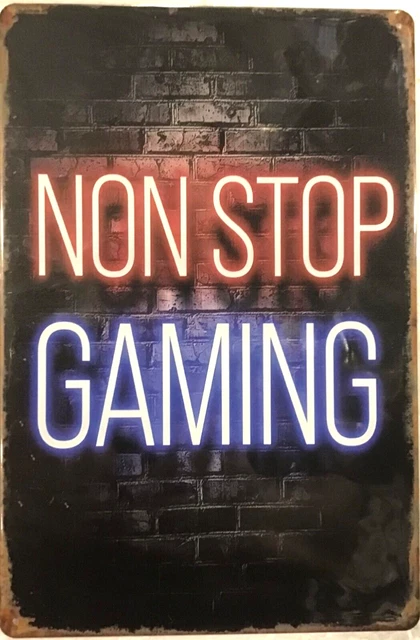 TIN SIGN 8x12 video games gamer gaming teenager man cave x box play station C21