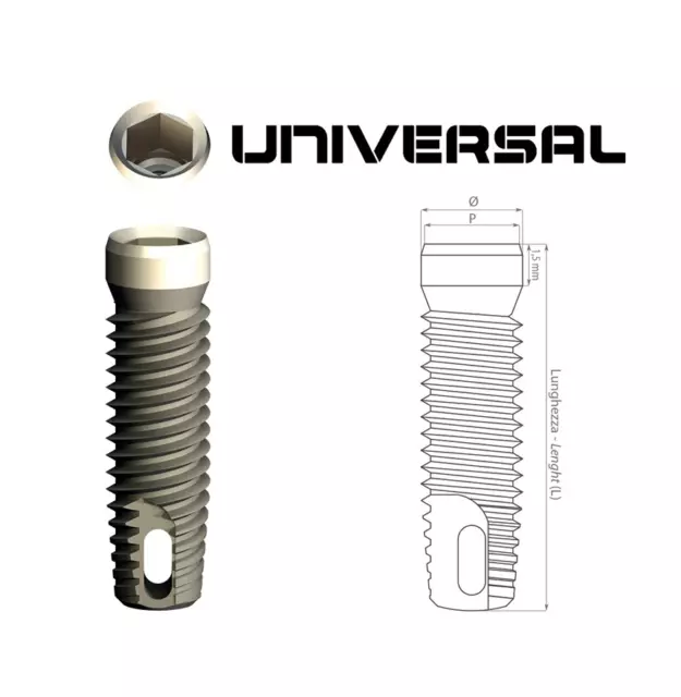 Implant Dentaire Générique Universal Tapered COMPATIBLE SCREW-VENT®ZIMMER® Ø4,7