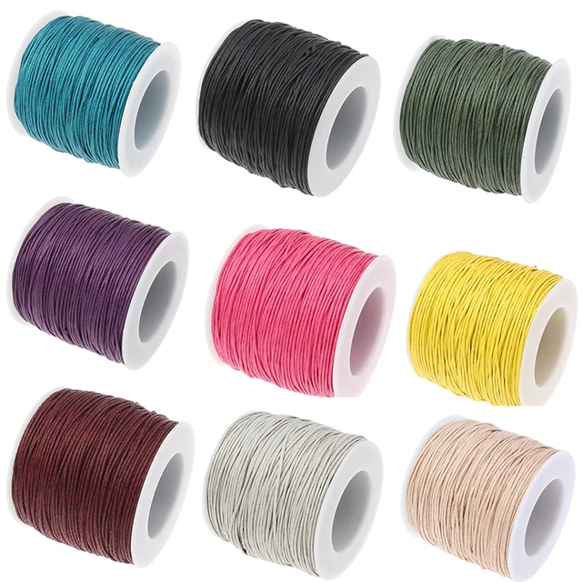 5m ou 10m Fil en Coton Ciré 1mm Couleur au choix Cordon cire attache tetine 1 mm