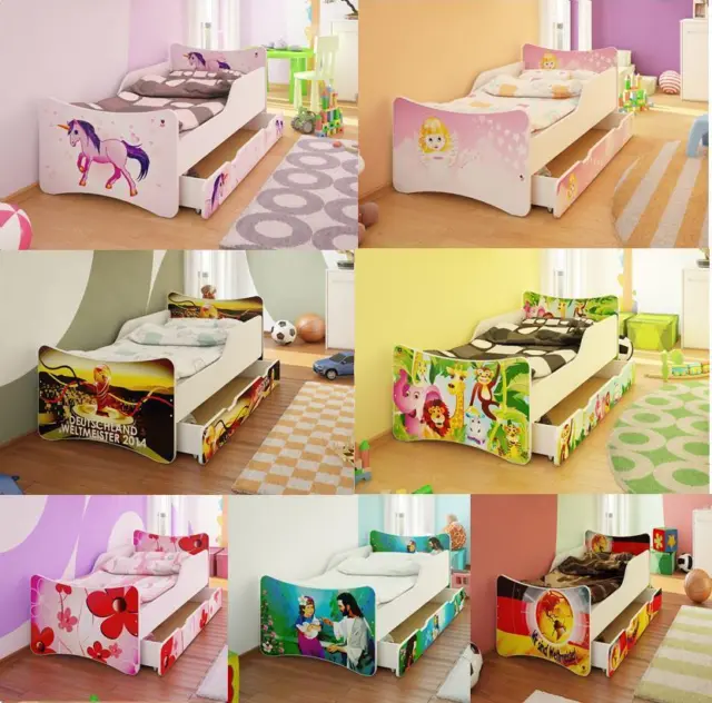 Juniorbett 80x160 Bett Kinderbett Jugendbett + Matratze + Lattenrost + Schublade