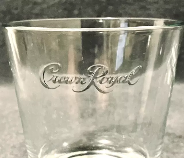 Set Of 7 Tapered Crown Royal Rocks Whiskey Glasses w Raised Embossed Logo