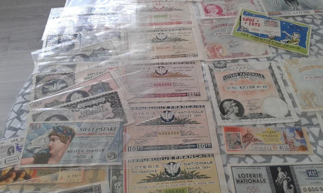 Gros LOT DE+ 260  BILLETS DE LA LOTERIE NATIONALE ANNEES 1930 " 50 et 100 francs