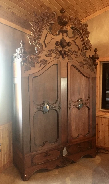 1860s Hand carved Rosewood Armoire by Mitchell & Rammelsburg (Wardrobe)