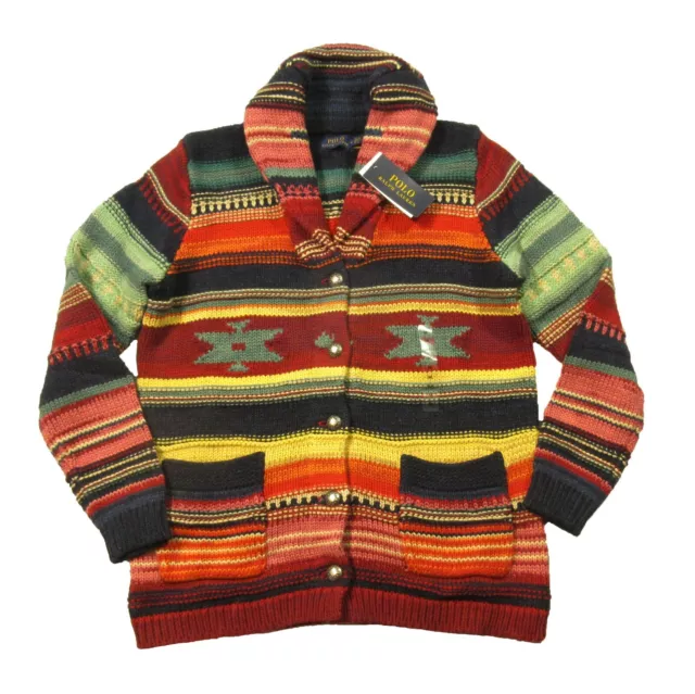 Polo Ralph Lauren Women's Multicolor Southwestern Aztec Shawl Cardigan Sweater