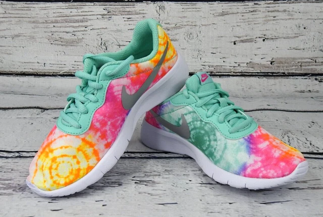 NIKE TANJUN TROPICAL Twist Tie Dye Running Kitted Shoes CK4186 300 Girl Size 1Y 24.99 PicClick