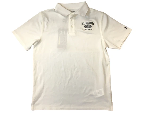 Ramati Tigers Under Armour Heatgear Ragazzi Bianco 3 Bottoni Golf Polo Maglia (M
