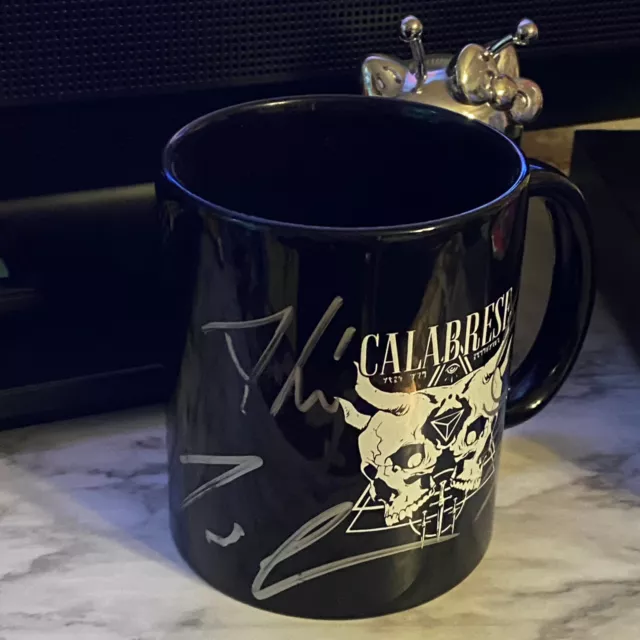 Calabrese Signed Autographed Skull Mug Horror Punk Goth misfits Band Merch Tour 3