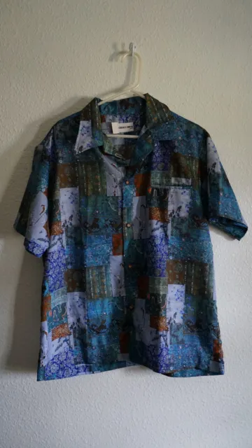 XL Liberty House Hawaiian Japanese Shirt mens boro print loop collar hawaii