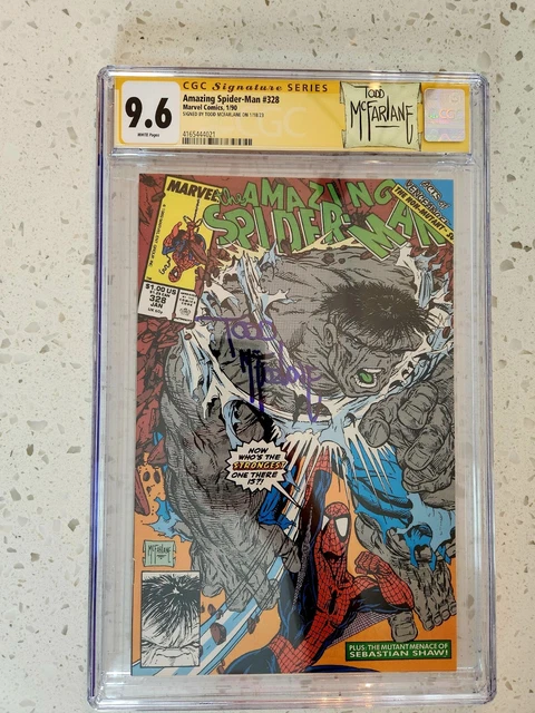 Amazing Spider-Man #328 CGC 9.6 SS Signed Todd McFarlane vs Incredible Hulk NM+