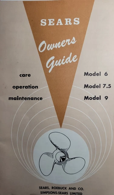 Sears Ted Williams 6 7.5 9 h.p. Outboard Boat Motor Owners Manual McCulloch