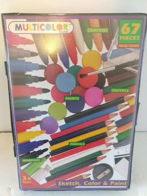 Crayons Pastels Pencils Markers Paints Set for 3 Years and up 67 pcs Multicolor