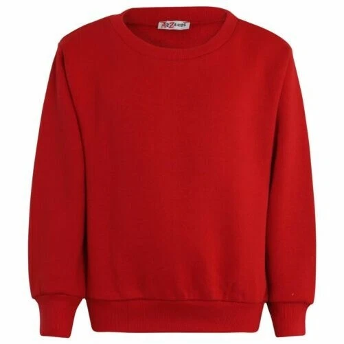 Bambine Bambini Unisex Maglione Tinta Unita Rosso Pullover Maniche Lunghe Felpa